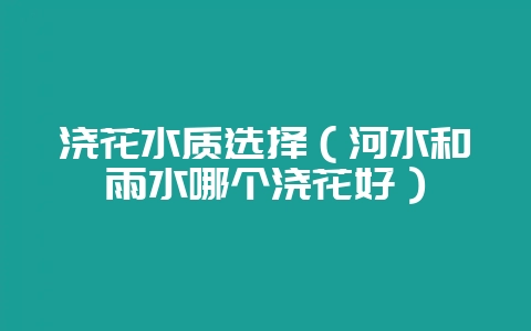 浇花水质选择(河水和雨水哪个浇花好)-会东网