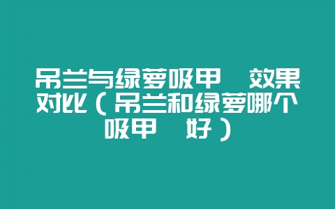 吊兰与绿萝吸甲醛效果对比（吊兰和绿萝哪个吸甲醛好）-会东网