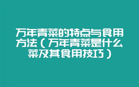 万年青菜的特点与食用方法（万年青菜是什么菜及其食用技巧）-会东网