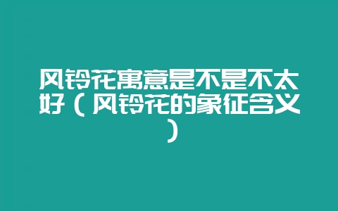 风铃花寓意是不是不太好(风铃花的象征含义)-会东网