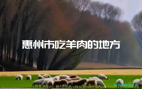 惠州市吃羊肉的地方-会东网