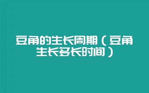 豆角的生长周期（豆角生长多长时间）-会东网