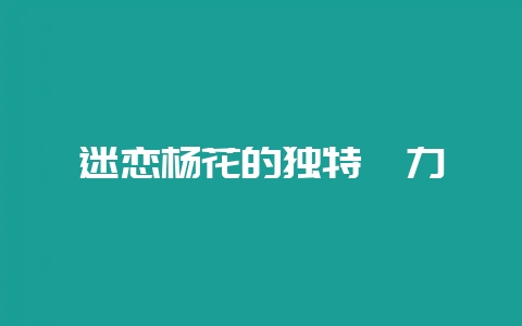 迷恋杨花的独特魅力-会东网