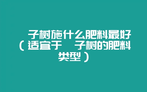 桔子树施什么肥料最好（适宜于桔子树的肥料类型）-会东网