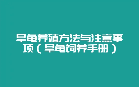 旱龟养殖方法与注意事项（旱龟饲养手册）-会东网