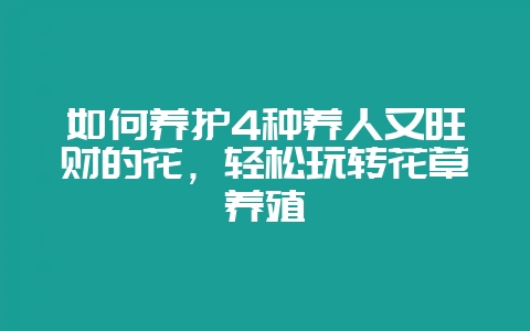 如何养护4种养人又旺财的花，轻松玩转花草养殖-会东网