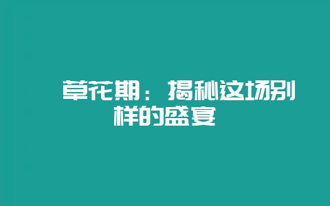 萱草花期：揭秘这场别样的盛宴-会东网