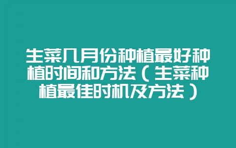 生菜几月份种植最好种植时间和方法(生菜种植最佳时机及方法)插图 生菜几月份种植最好种植时间和方法(生菜种植最佳时机及方法)插图