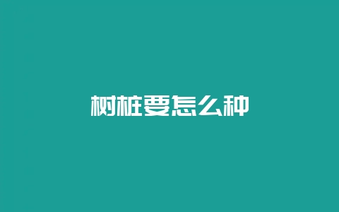 树桩要怎么种-会东网