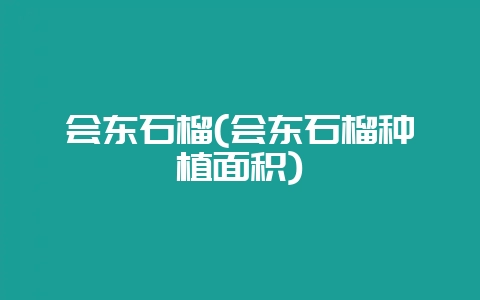 会东石榴(会东石榴种植面积)-会东网