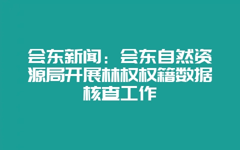 会东新闻:会东自然资源局开展林权权籍数据核查工作-会东网