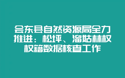 会东县自然资源局全力推进:松坪、溜姑林权权籍数据核查工作-会东网
