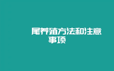 麒麟尾养殖方法和注意事项-会东网