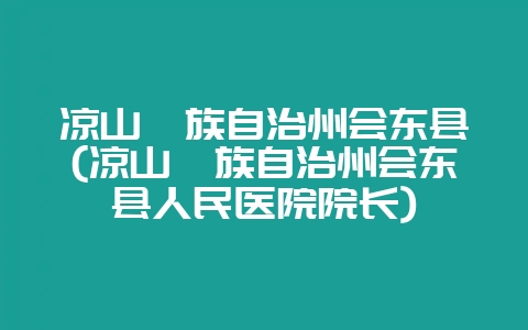 凉山彝族自治州会东县(凉山彝族自治州会东县人民医院院长)-会东网